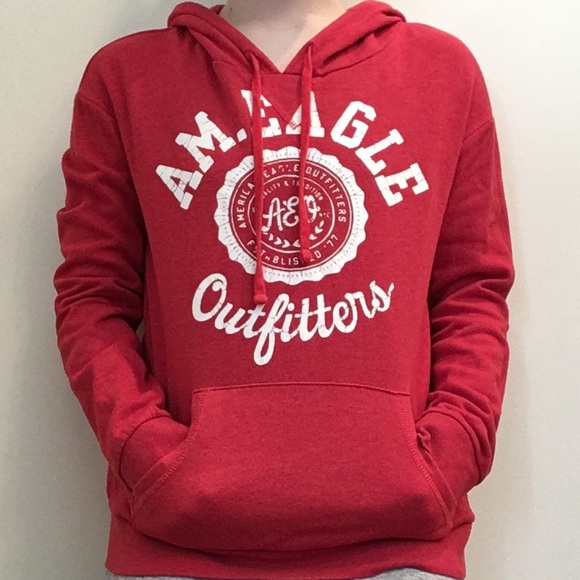 American Eagle Outfitters Tops - Red American Eagle Pull-Over Hoodie